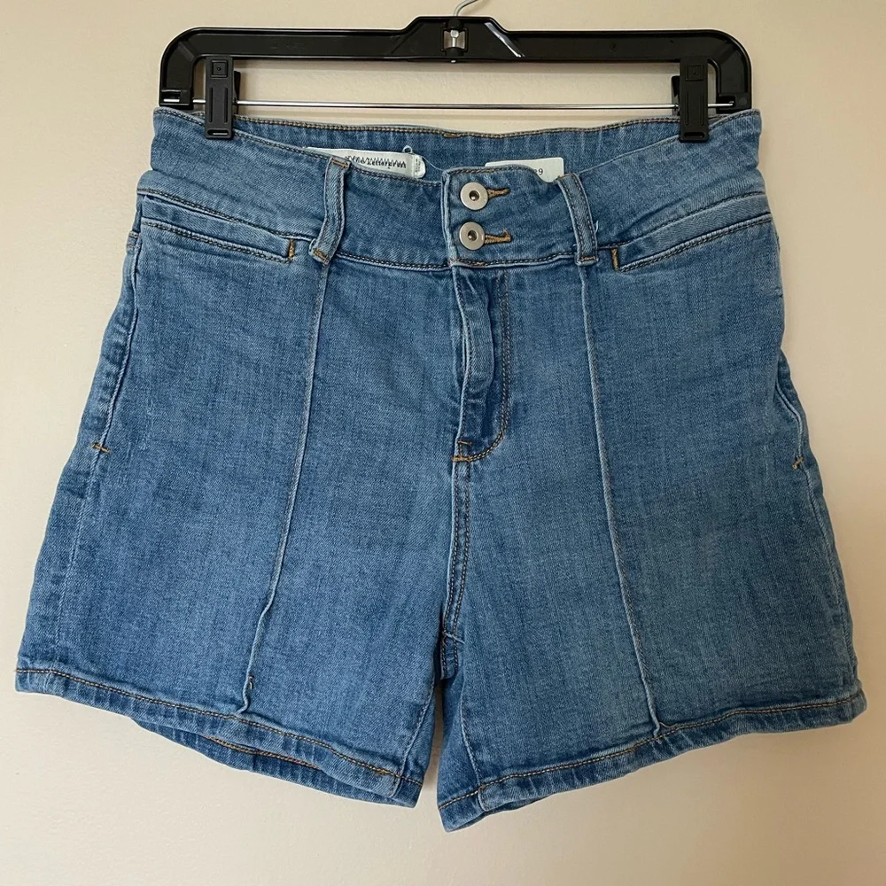 Anthropologie Pilcro Letterpress High Waisted Pintucked Denim Jean Short Size 29 - Picture 2 of 6